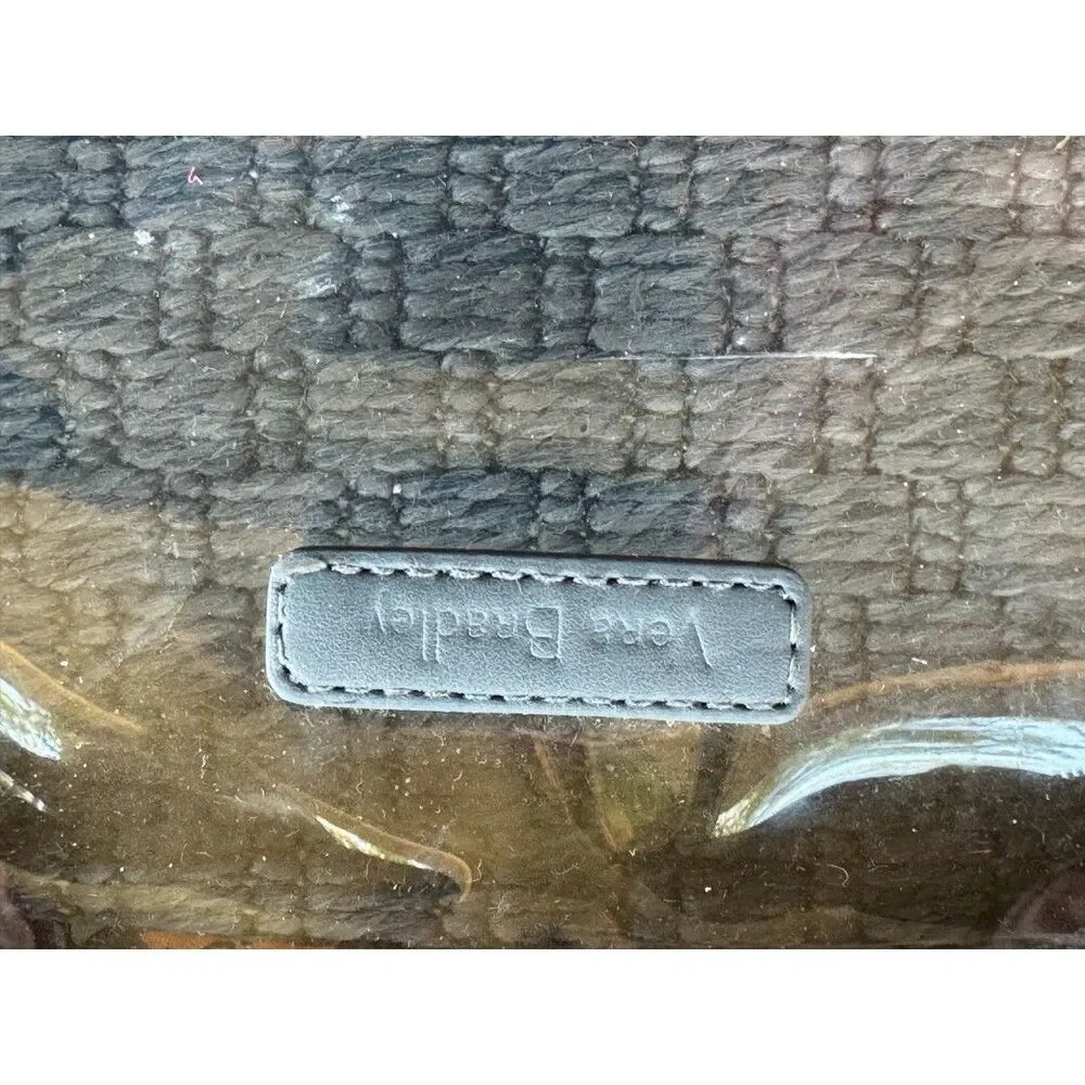 Vera Bradley Clear Vinyl Stadium or Cosmetic Bag Fabric Straps Dog Holiday Motif